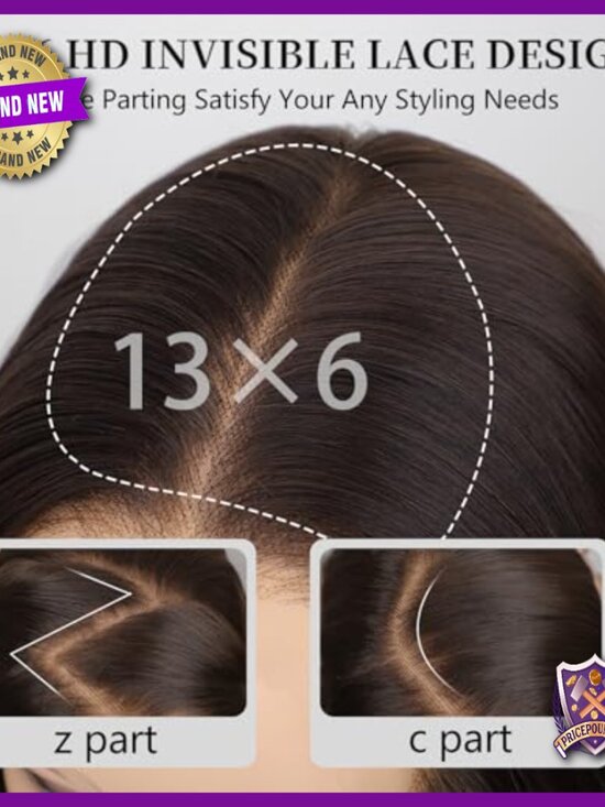 13x6 Lace Front Synthetic Wig, Long Straight Layered Style, HD Transparent Lace main image 6